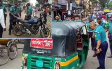 অবৈধ ও রেজিস্ট্রেশনবিহীন সিএনজিচালিত অটোরিকশার বিরুদ্ধে অভিযানে  পুলিশ
