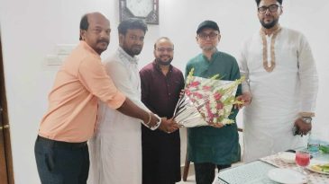 সিলেটে সংস্কৃতি উপদেষ্টাকে ফুলেল শুভেচ্ছা জানালেন এনসিপির কেন্দ্রীয় নেতা ব্যারিস্টার নুরুল হুদা জুনেদ সহ নেতৃবৃন্দ