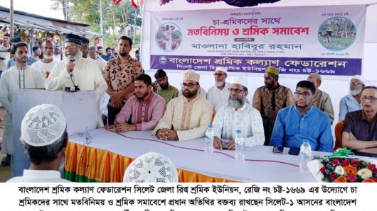 সিলেটে চা-শ্রমিকদের সাথে মতবিনিময় ও শ্রমিক সমাবেশে মাওলানা হাবিবুর রহমান