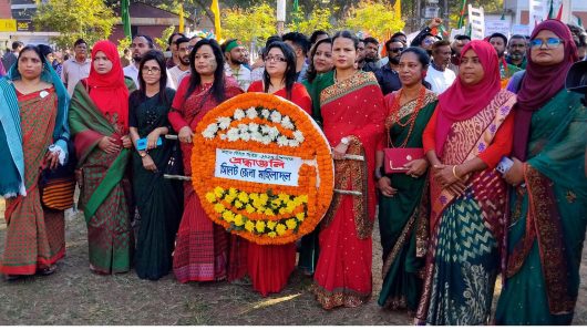 মহান বিজয় দিবসে সিলেট জেলা মহিলা দলের শ্রদ্ধাঞ্জলি নিবেদন