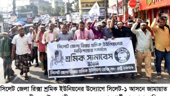 হাবিবুর রহমানের দাঁড়িপাল্লার সমর্থনে জেলা রিকশা শ্রমিক ইউনিয়নের শ্রমিক সমাবেশ